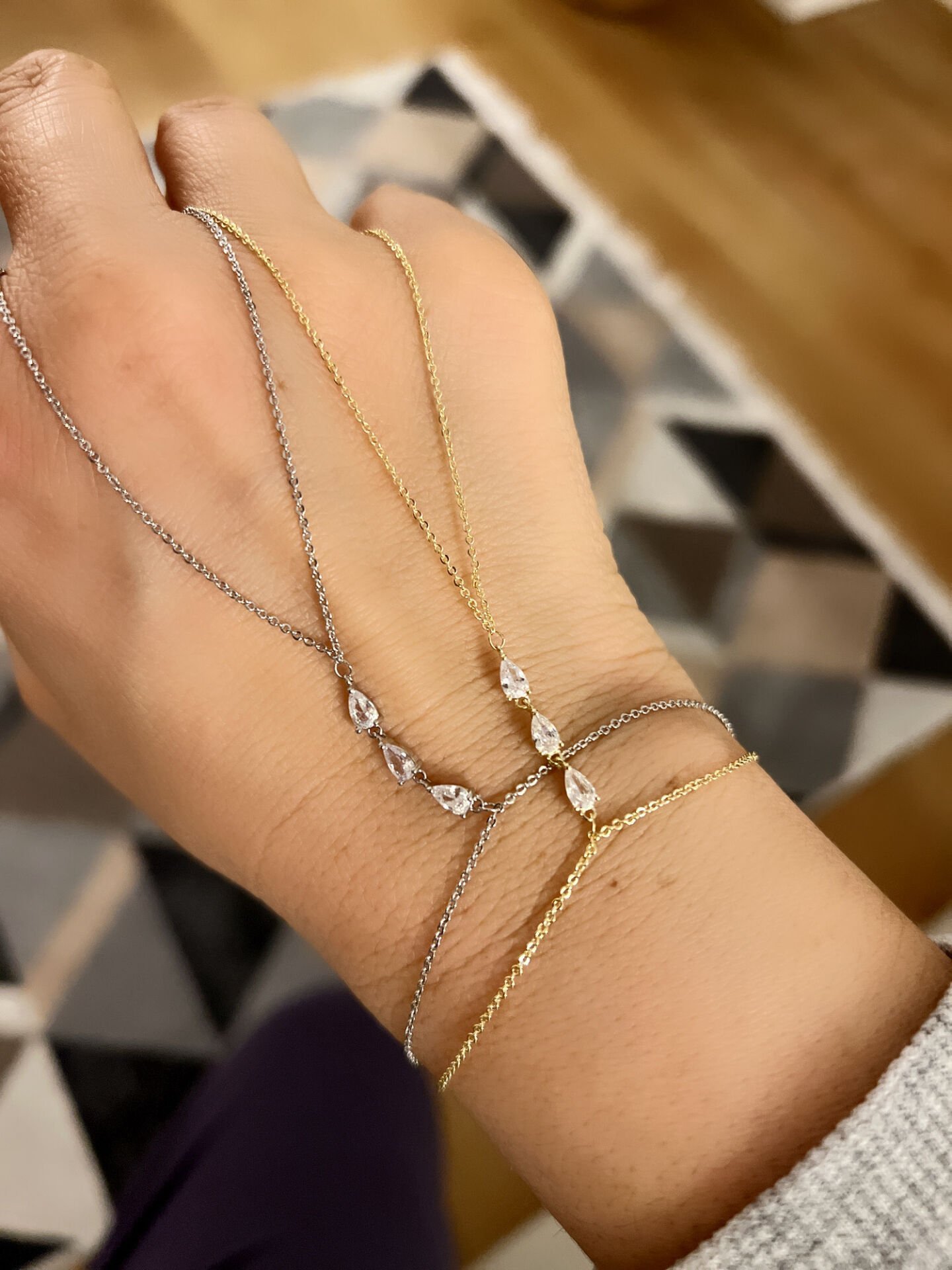 Bijüteri 3 Damla Taş Şahmeran(Altın sarısı)