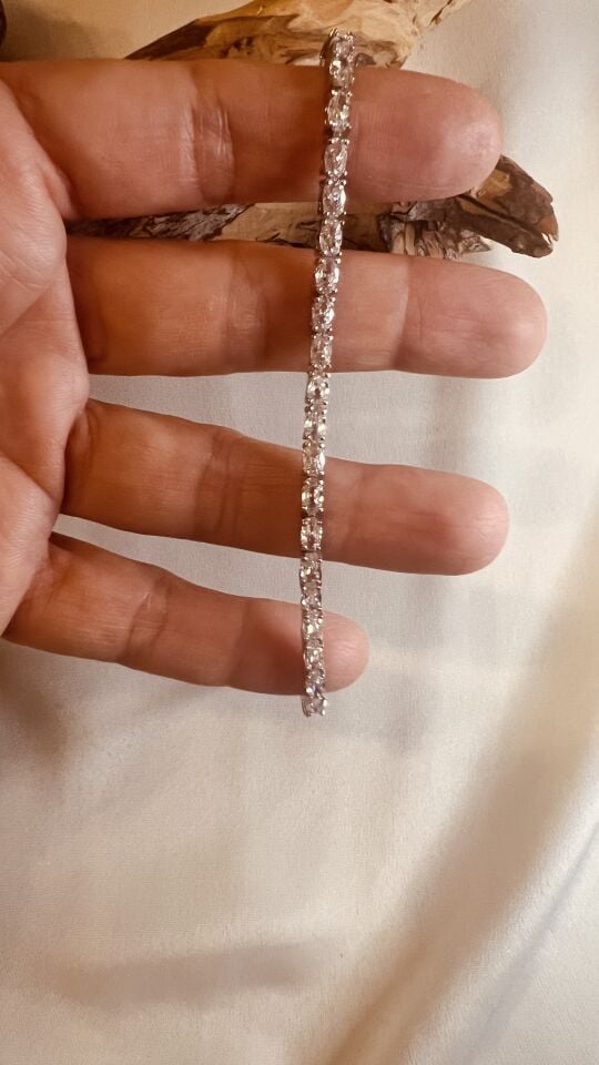 Badem Form 925 Ayar Su Yolu Bileklik