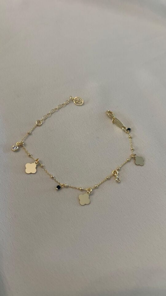 Yoncalı Gümüş Figür Bileklkik