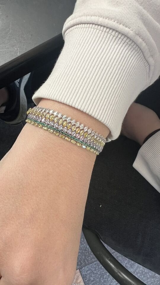 Lila Taşlı Markiz Kesim Su Yolu Bileklik