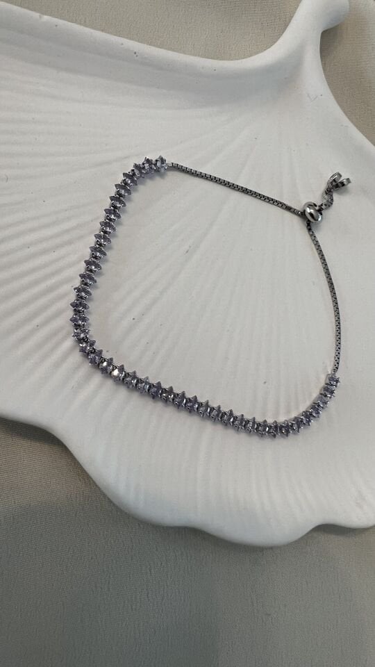 Lila Taşlı Markiz Kesim Su Yolu Bileklik