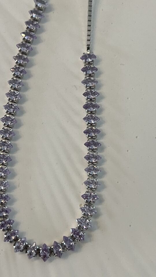 Lila Taşlı Markiz Kesim Su Yolu Bileklik