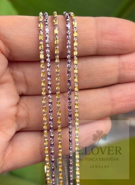 Sarı Baget Taş Asansörlü Bileklik