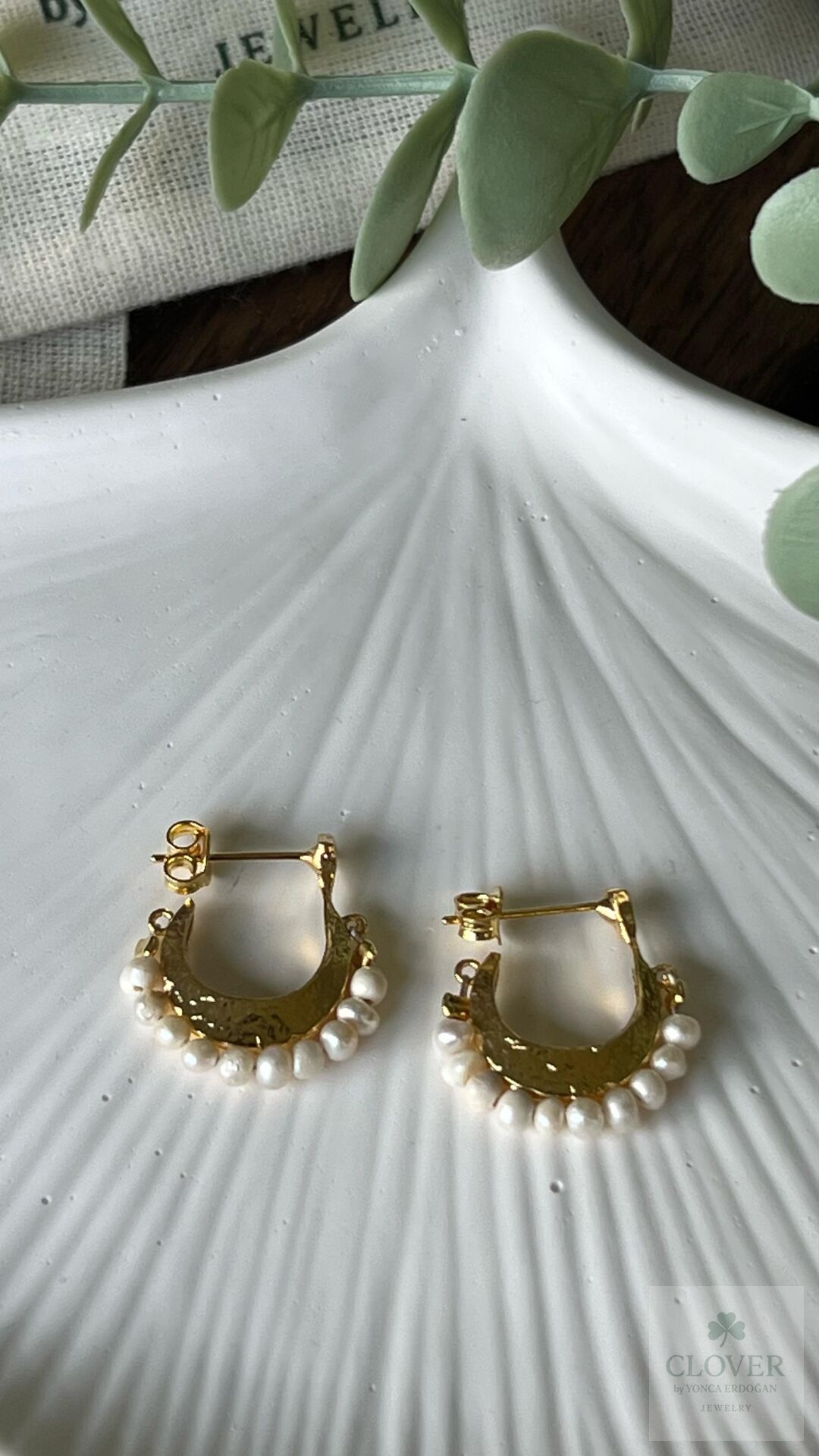 Gerçek inci Gümüş Halka Küpe