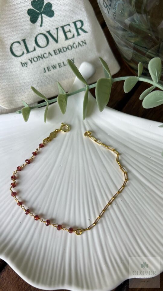 Akik Taş Gümüş Zincir Bileklik