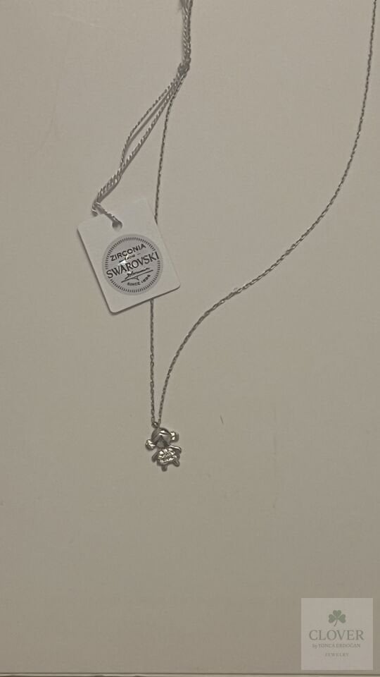 925 Ayar Gümüş Swarovski Zirconia Kız Çocuk Kolye