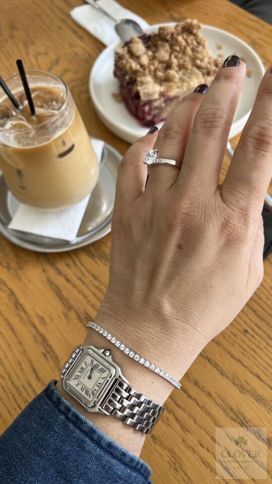 Mozanit 925 Ayar Gümüş Su Yolu Bileklik