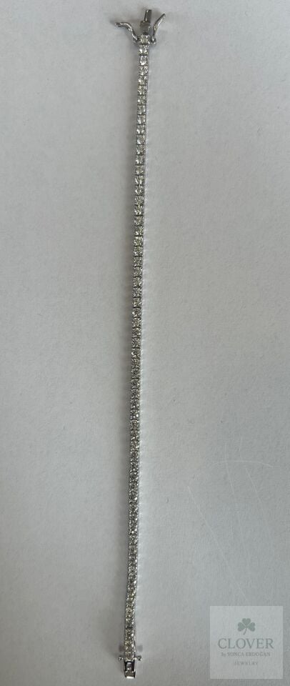 Mozanit 925 Ayar Gümüş Su Yolu Bileklik