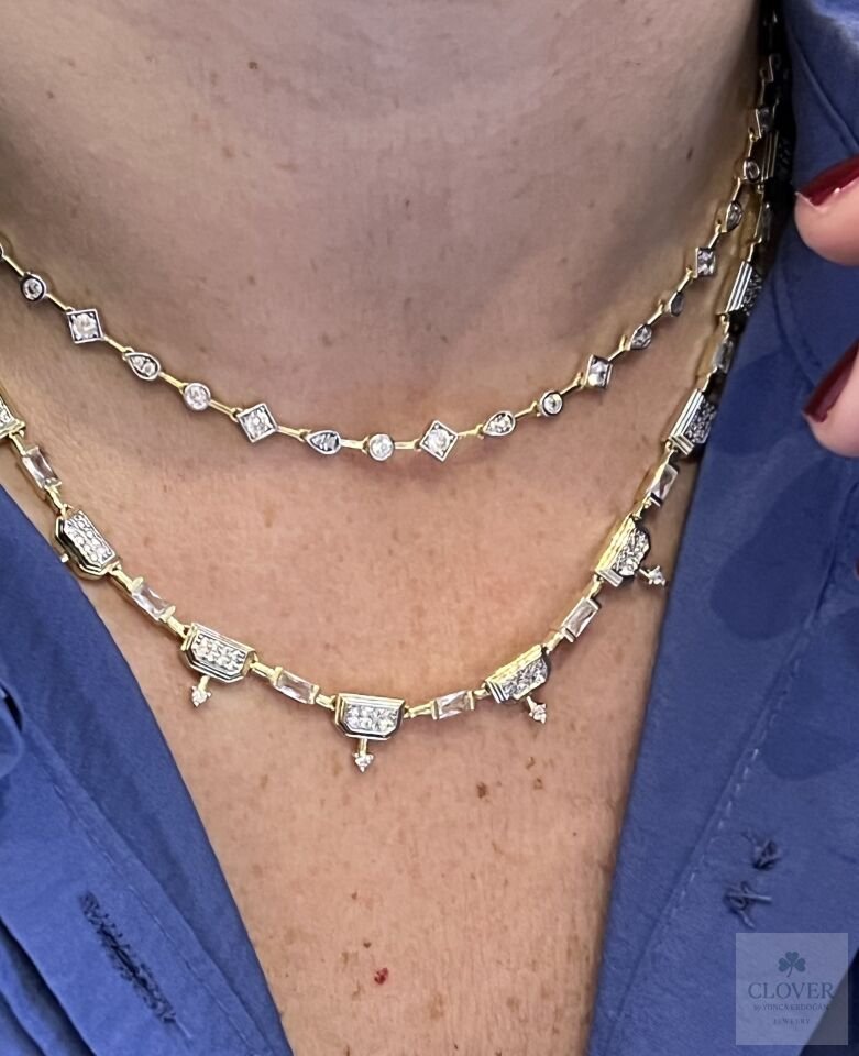 Geometrik taş 925 Ayar gümüş Kolye