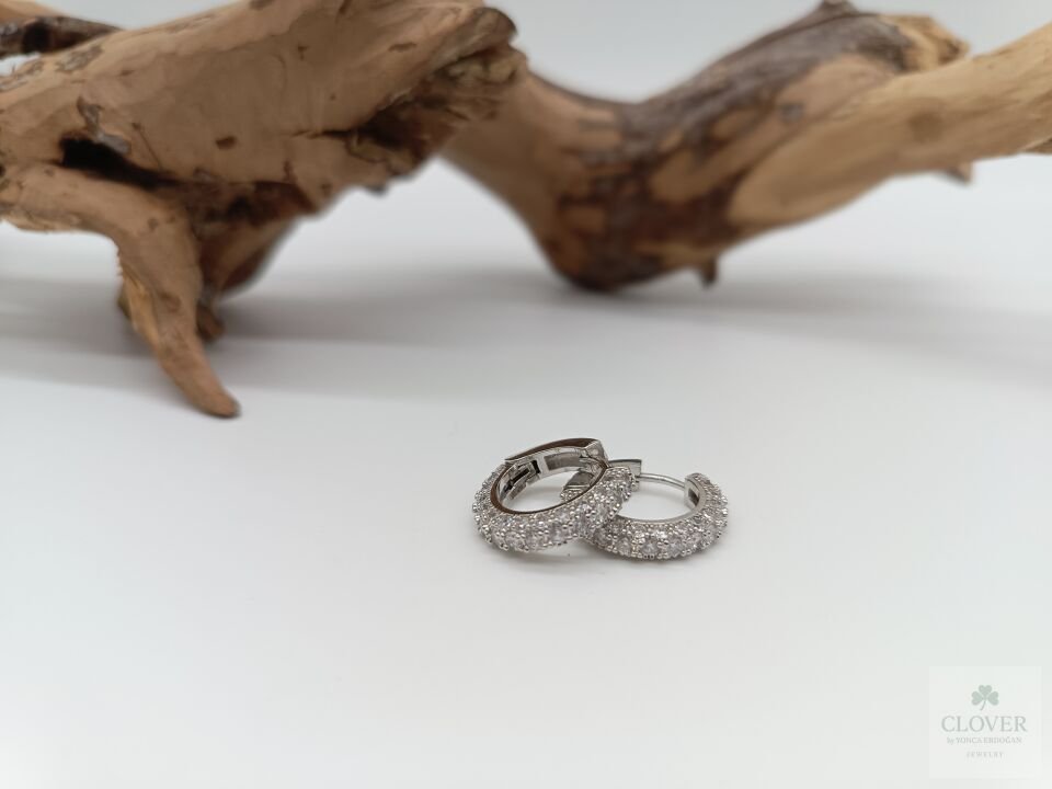 Bijüteri Zirkon Taş Halka Küpe