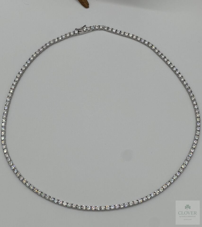 925 Ayar Gümüş Zirkon Su yolu Kolye