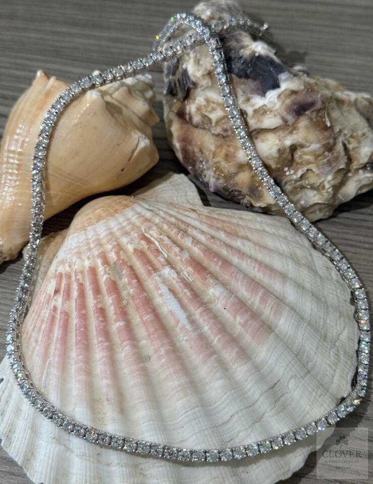 Mozanit  3MM 925 Ayar Gümüş Su yolu Kolye