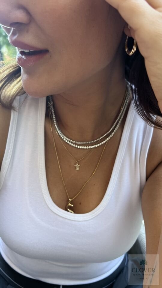 Mozanit  3MM 925 Ayar Gümüş Su yolu Kolye