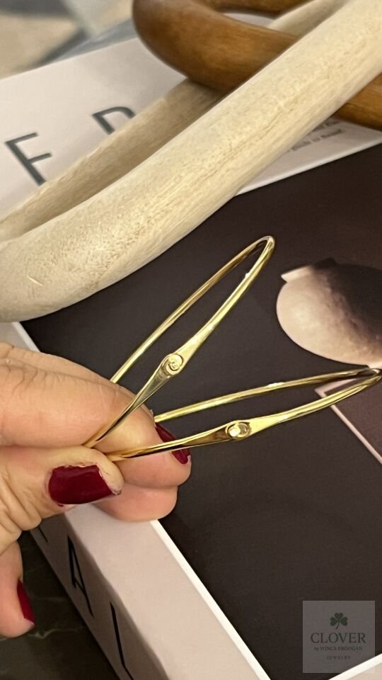 925 Ayar Gümüş Üzeri Altın Kaplama Kelepçe