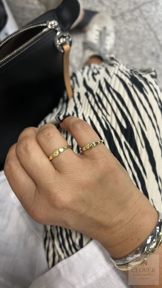 925 Ayar Gümüş Üzeri Altın Kaplama Kelepçe Yüzük