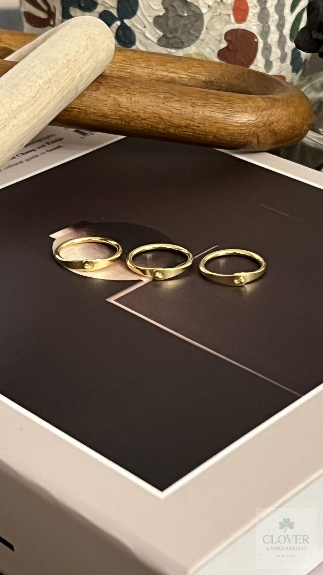 925 Ayar Gümüş Üzeri Altın Kaplama Kelepçe Yüzük