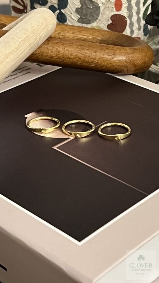 925 Ayar Gümüş Üzeri Altın Kaplama Kelepçe Yüzük