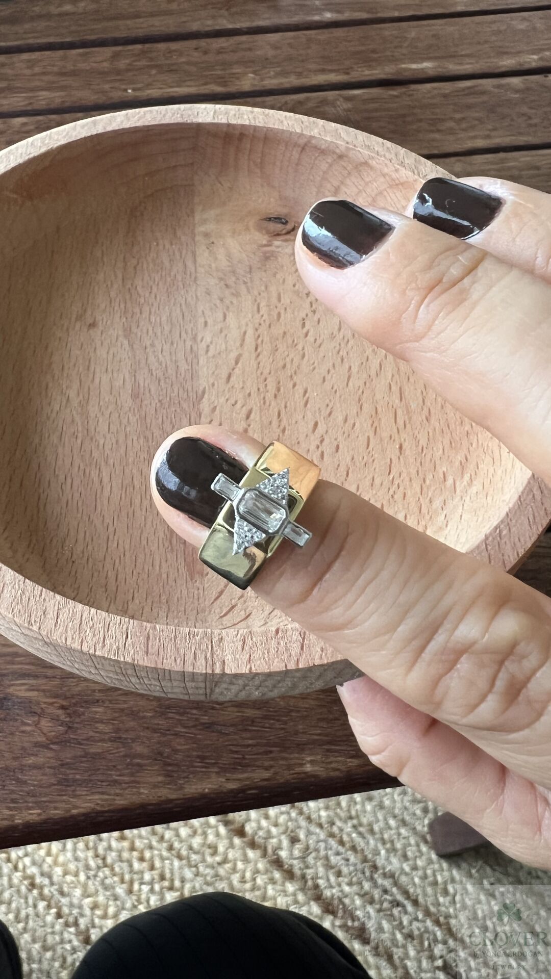 925 Ayar Gümüş üzeri Altın Kaplama Yüzük