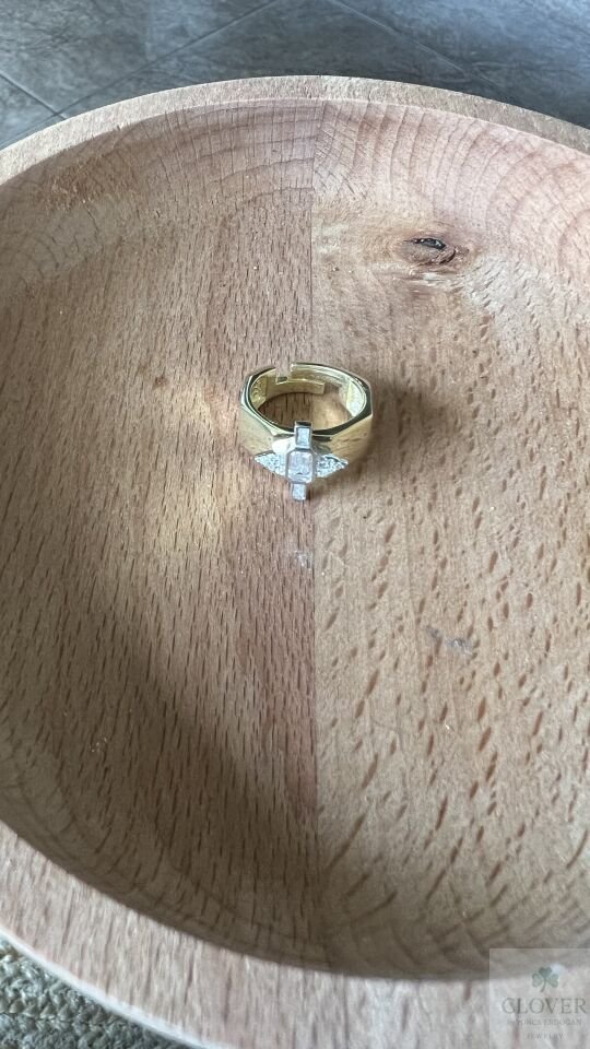 925 Ayar Gümüş üzeri Altın Kaplama Yüzük