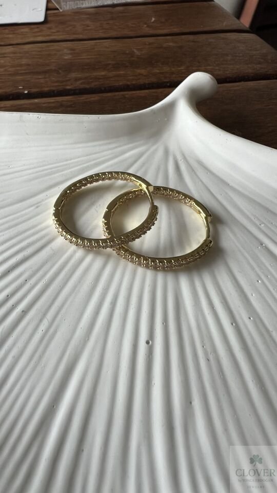 Bijüteri Taşlı Halka Küpe