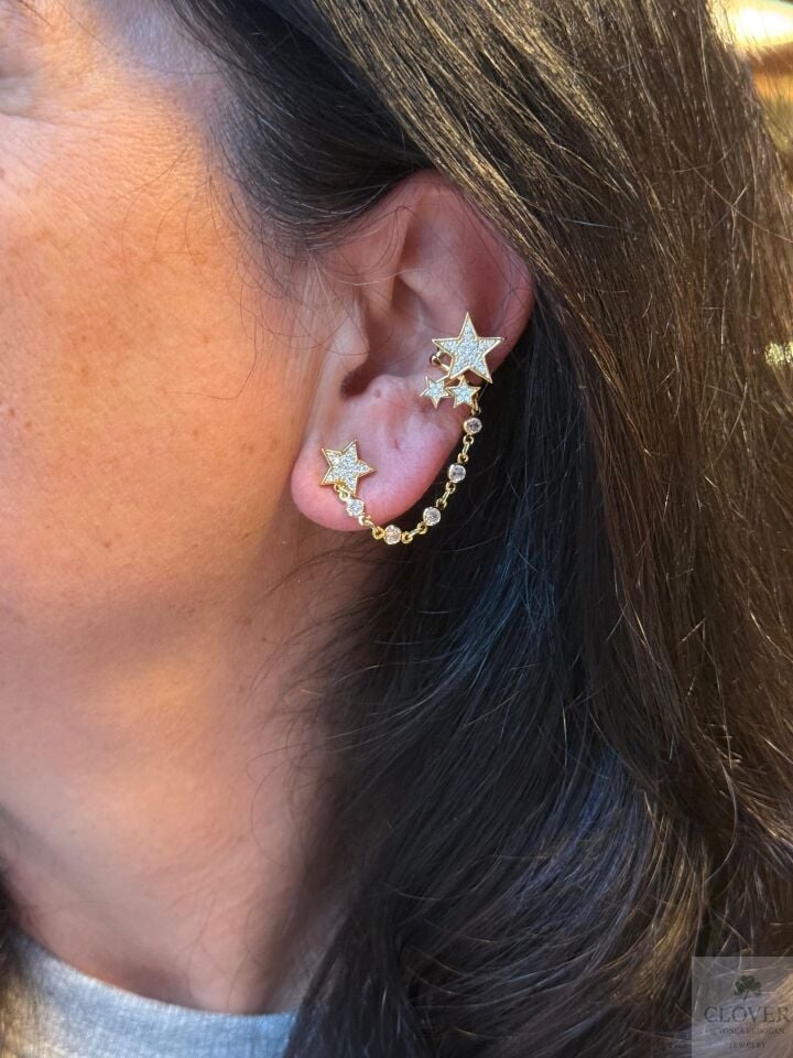 Yıldız Bijüteri Sallantılı Küpe