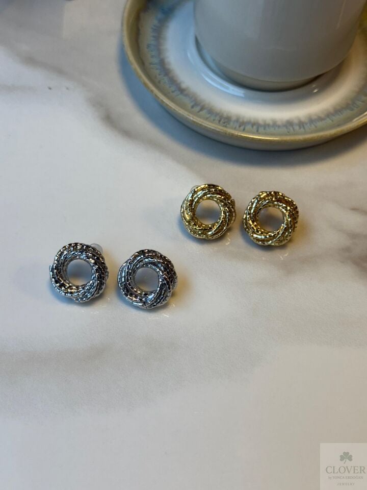 Bijüteri Yuvarlak Sarı halka küpe